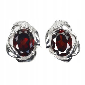 Zarte Granat Zirkonia Ohrringe natur 925 1