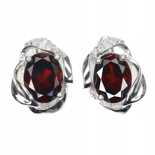 Zarte Granat Zirkonia Ohrringe natur 925 1
