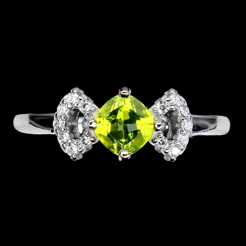Ring zartes Silber natur Olivin Größe 17