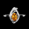 Ring 925 zarter natürlicher Citrin Größe 17