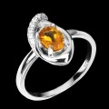 Ring 925 zarter natürlicher Citrin Größe 17