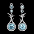925 Ohrringe natürlicher Sky Blue Topas Zirkonia 1