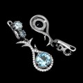 925 Ohrringe natürlicher Sky Blue Topas Zirkonia 1