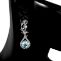 925 Ohrringe natürlicher Sky Blue Topas Zirkonia 1