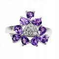 Ring 925 zarte natürliche Amethyste Größe 11