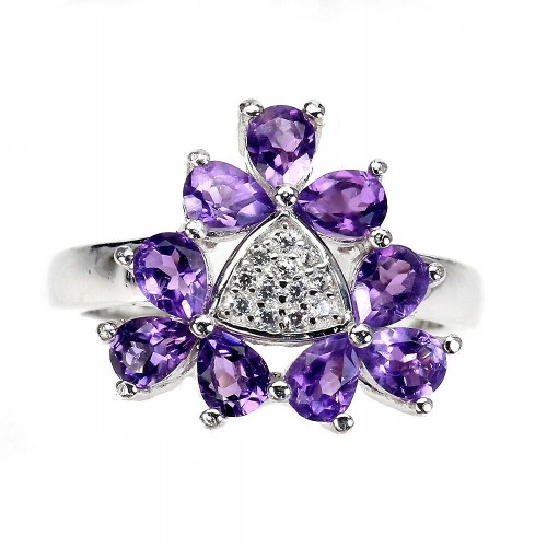 Ring 925 zarte natürliche Amethyste Größe 11