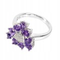 Ring 925 zarte natürliche Amethyste Größe 11