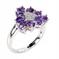 Ring 925 zarte natürliche Amethyste Größe 11