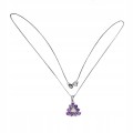 Silberkette natürliche Amethyste Zirkonia 22