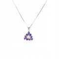 Silberkette natürliche Amethyste Zirkonia 22