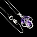 Silberkette natürliche Amethyste Zirkonia 21