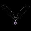 Silberkette natürliche Amethyste Zirkonia 21