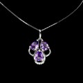 Silberkette natürliche Amethyste Zirkonia 21