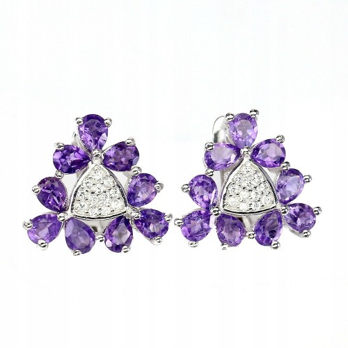 925 Wunderschöne Ohrringe natürliche Amethyste Zirkonia 1