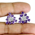 925 Wunderschöne Ohrringe natürliche Amethyste Zirkonia 1