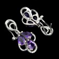Schöne Ohrringe mit natürlichen Amethyst-Zirconia 925 1