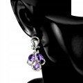 Schöne Ohrringe mit natürlichen Amethyst-Zirconia 925 1