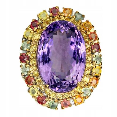 Silberring Größe 18,5 Amethyst Saphire Songea