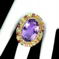 Silberring Größe 18,5 Amethyst Saphire Songea