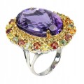 Silberring Größe 18,5 Amethyst Saphire Songea