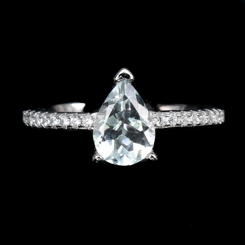 925 Ring zarte Aquamarin Zirkonia Größe 14