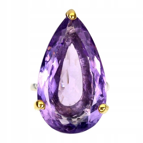 Ring natürlicher Amethyst 21 Karat Silber Größe 11