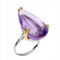 Ring natürlicher Amethyst 21 Karat Silber Größe 11