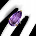 Ring natürlicher Amethyst 21 Karat Silber Größe 11