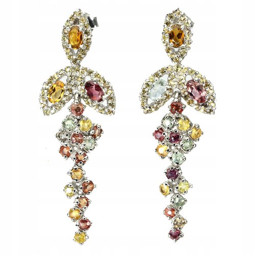 925 Songea Saphir Ohrringe natürlicher Turmalin 2