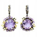 Künstlerische silberne Amethyst Ohrringe Zertifikat 2