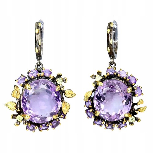 Künstlerische silberne Amethyst Ohrringe Zertifikat 2