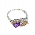 925 Ring Amethyst Zirkonia Größe 14 Sterling Silber