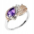 925 Ring Amethyst Zirkonia Größe 14 Sterling Silber