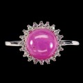 Ring aus Sterlingsilber mit natürlichen Rubin Zirkonia Größe 16,5