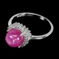 Ring aus Sterlingsilber mit natürlichen Rubin Zirkonia Größe 16,5