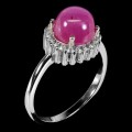 Ring aus Sterlingsilber mit natürlichen Rubin Zirkonia Größe 16,5