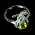 925 Ring zarter Natur Peridot Größe 16