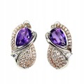 2 Ohrringe zarte natürliche Amethyste Zirkonia
