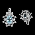 Ohrringe 925 Natur Sky Blue Topas Zirkonia 2