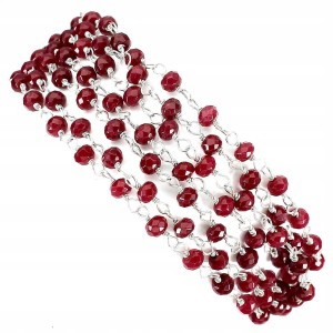 Armband aus 925er Silber mit natürlichem roten Quarz