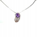 Schöne Halskette aus natürlichem Amethyst mit Zirkonia 925