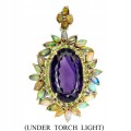 Anhänger 925 natürliche 28.66 ct Amethyst Feueropale 