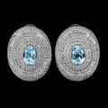 925 Natürlicher Sky Blue Topas Ohrringe weißer Topas 2