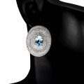 925 Natürlicher Sky Blue Topas Ohrringe weißer Topas 2