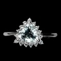 Ring zarte Aquamarin Zirkonia Größe 14,5