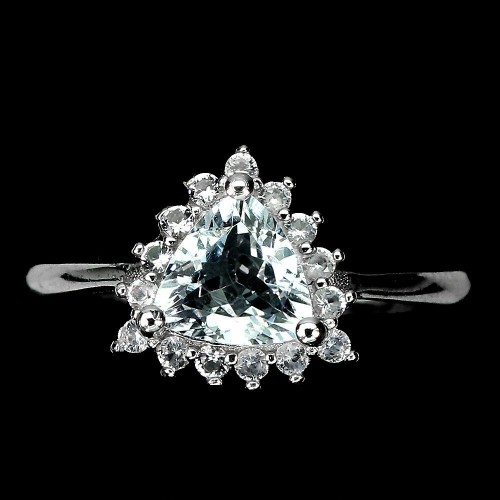 Ring zarte Aquamarin Zirkonia Größe 14,5