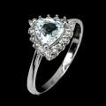 Ring zarte Aquamarin Zirkonia Größe 14,5