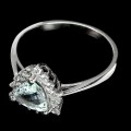 Ring zarte Aquamarin Zirkonia Größe 14,5