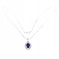 Schöne Halskette aus natürlichem Amethyst mit Zirkonia Sterlingsilber