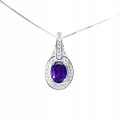 Schöne Halskette aus natürlichem Amethyst mit Zirkonia Sterlingsilber